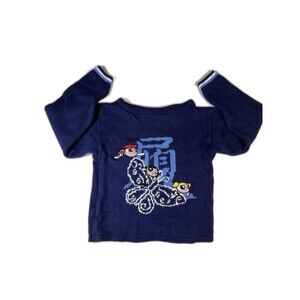Powerpuff Girls Cartoon Network Girls Sweater Vintage Size Medium 7/8 M Bubbles